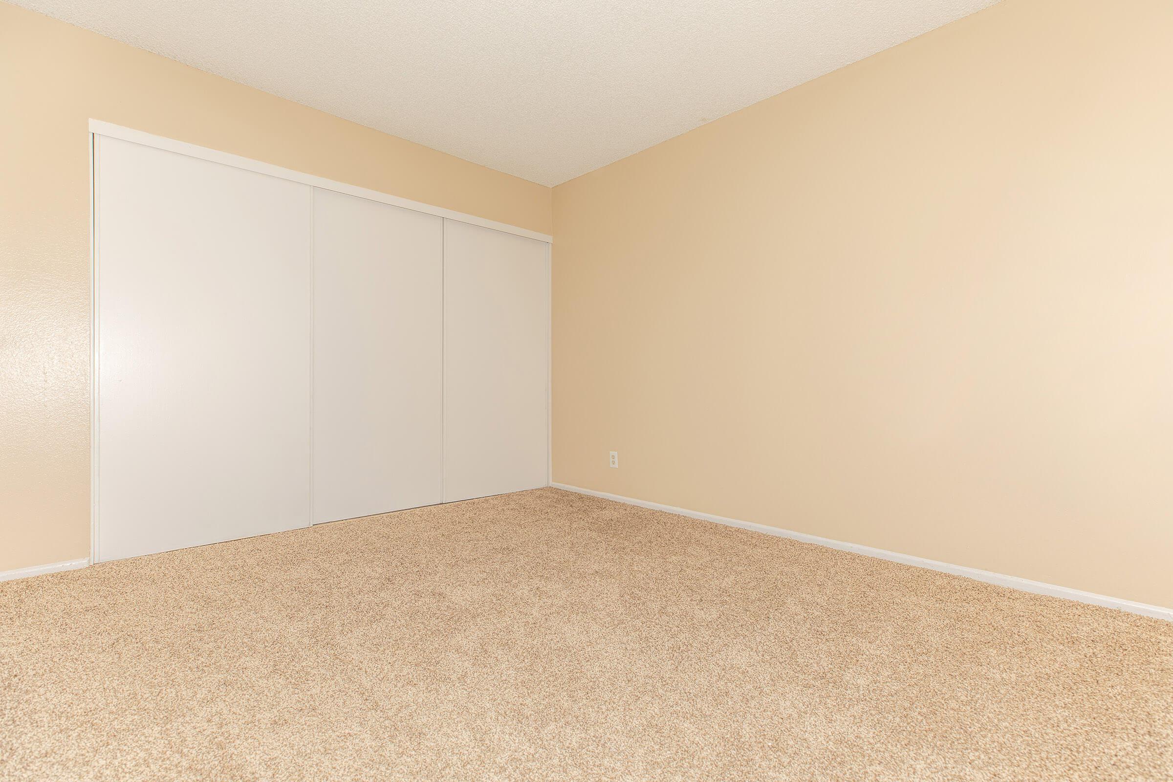 Bedroom with carpet and closed sliding closet doors