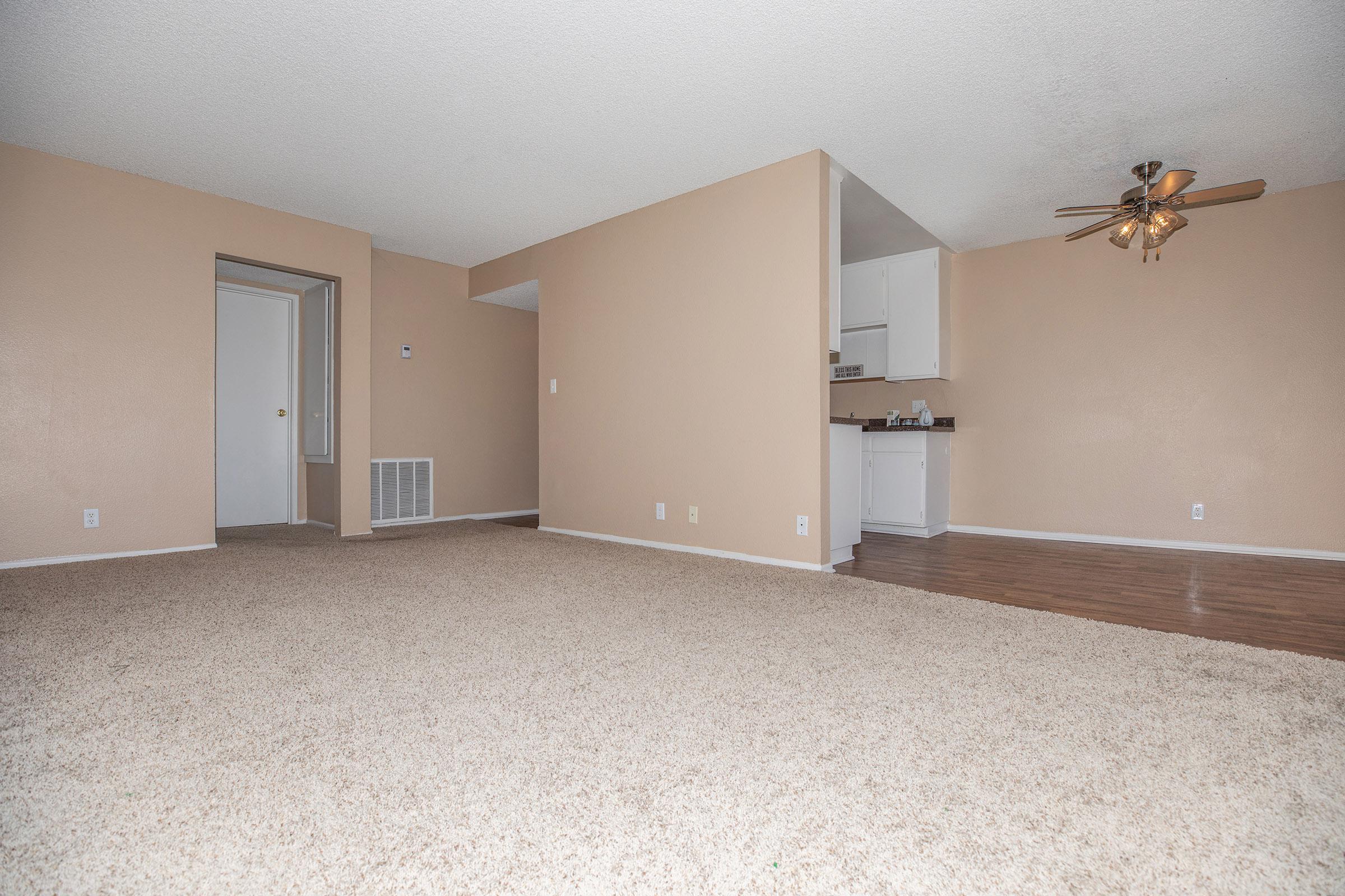 Unfurnished apartment with carpets