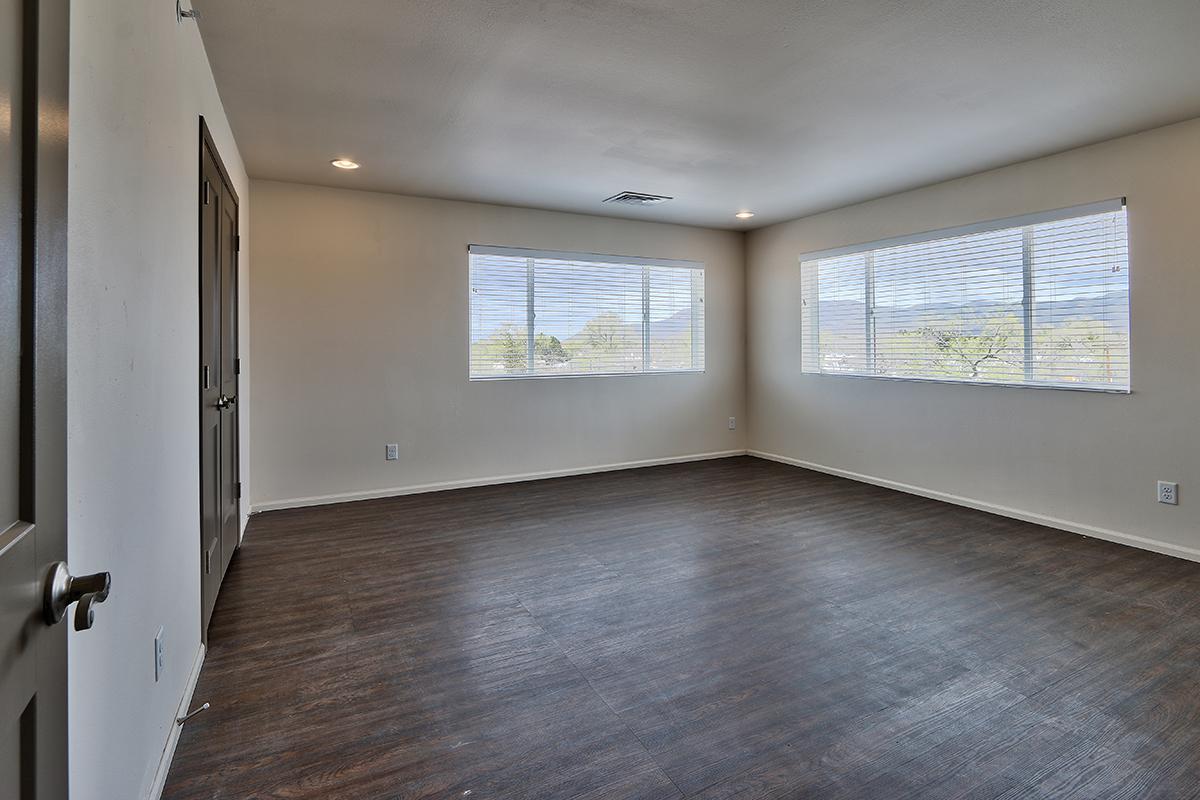 a room with a wood floor