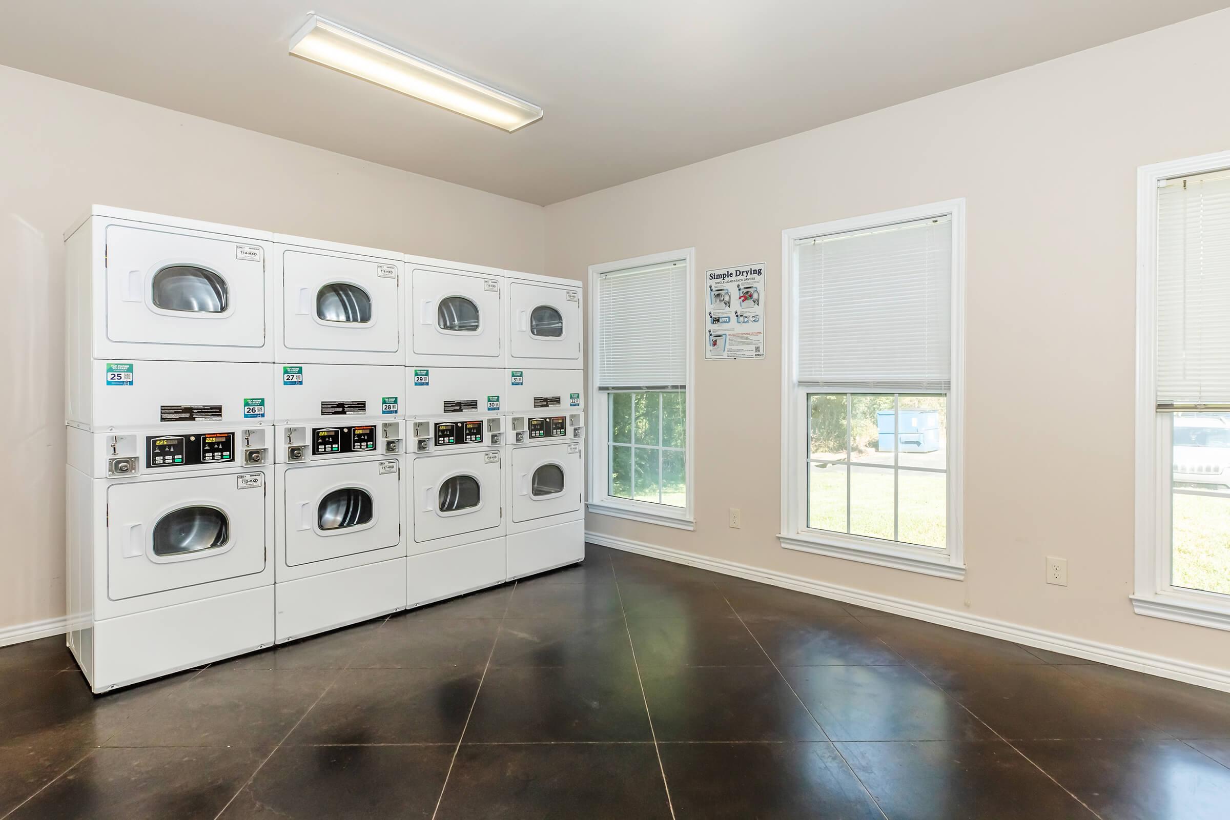 a kitchen with a large window