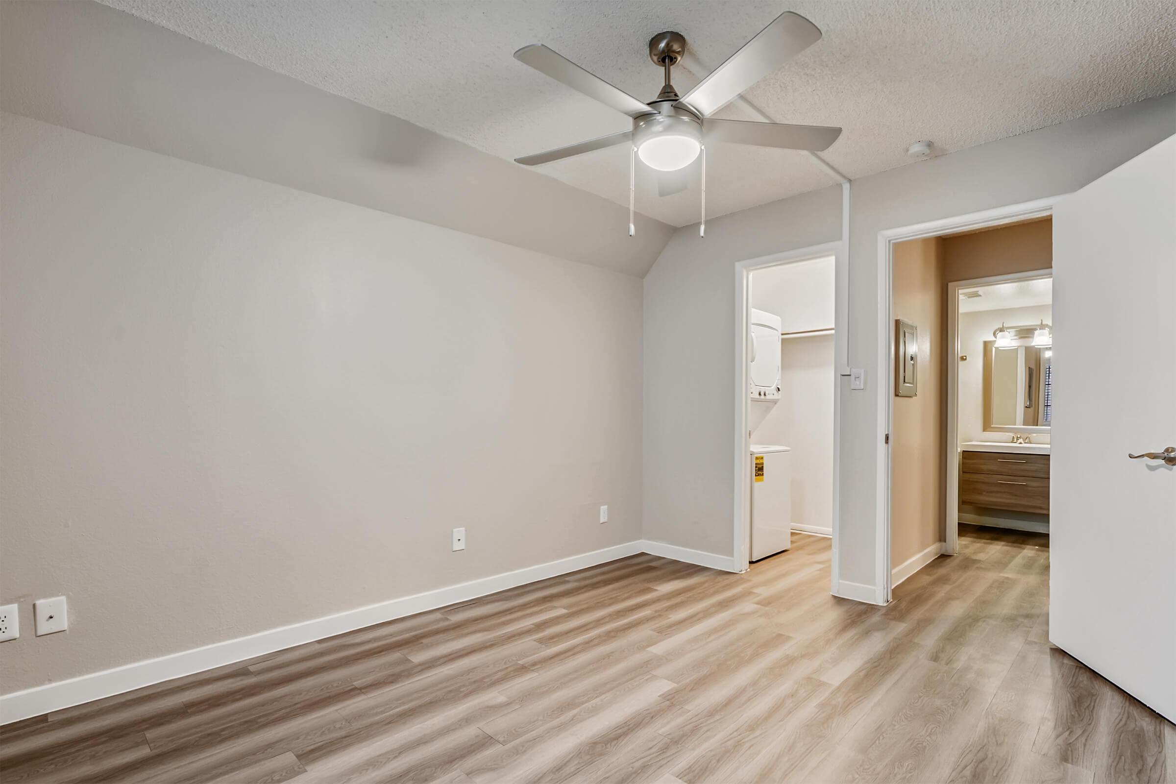 a room with a wood floor