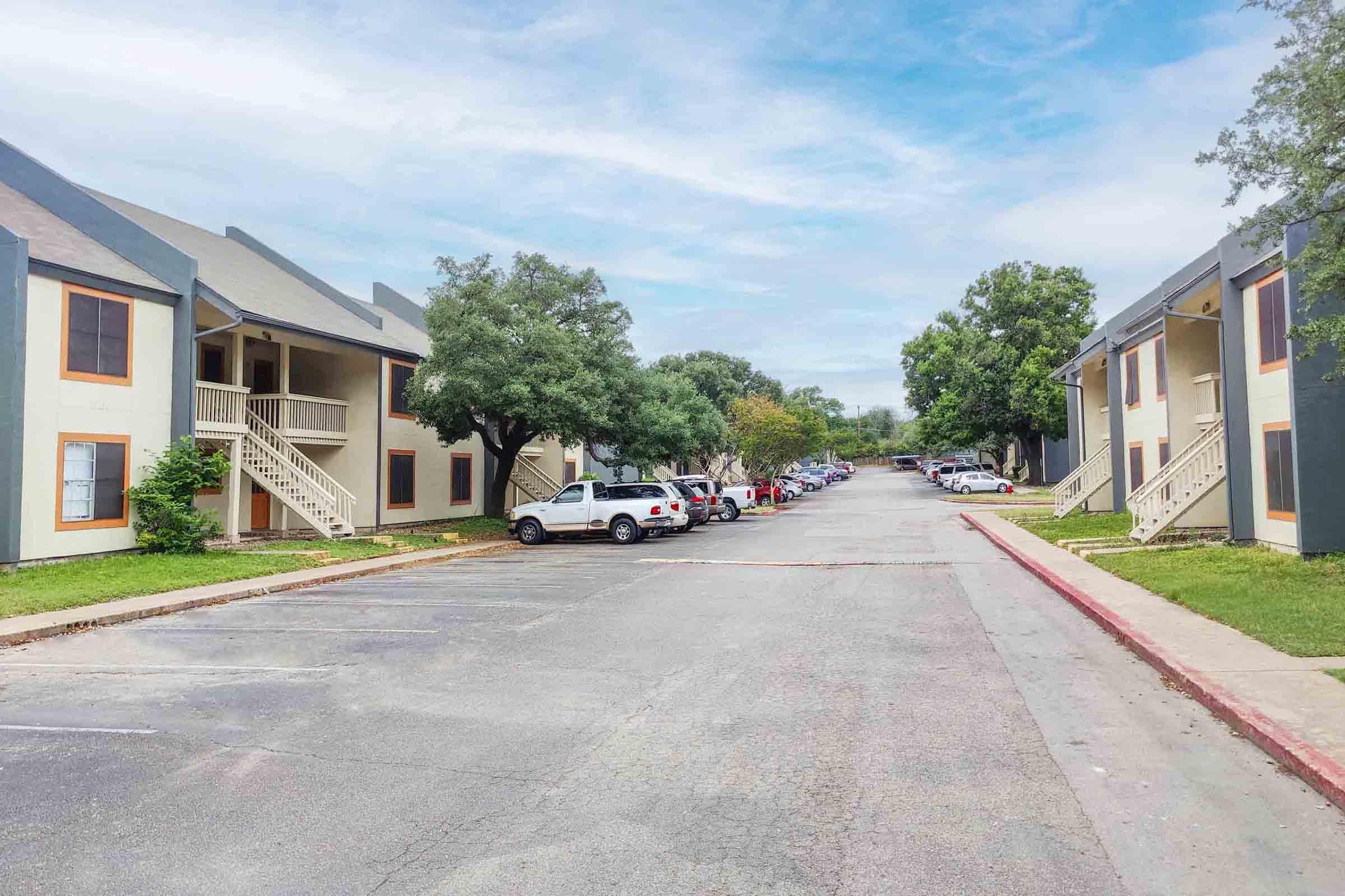 a house that is parked on the side of a road