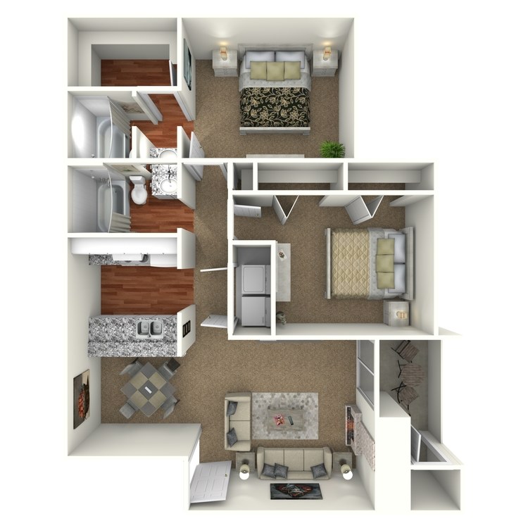 Floor plan image of 2 Bed 2 Bath - B1