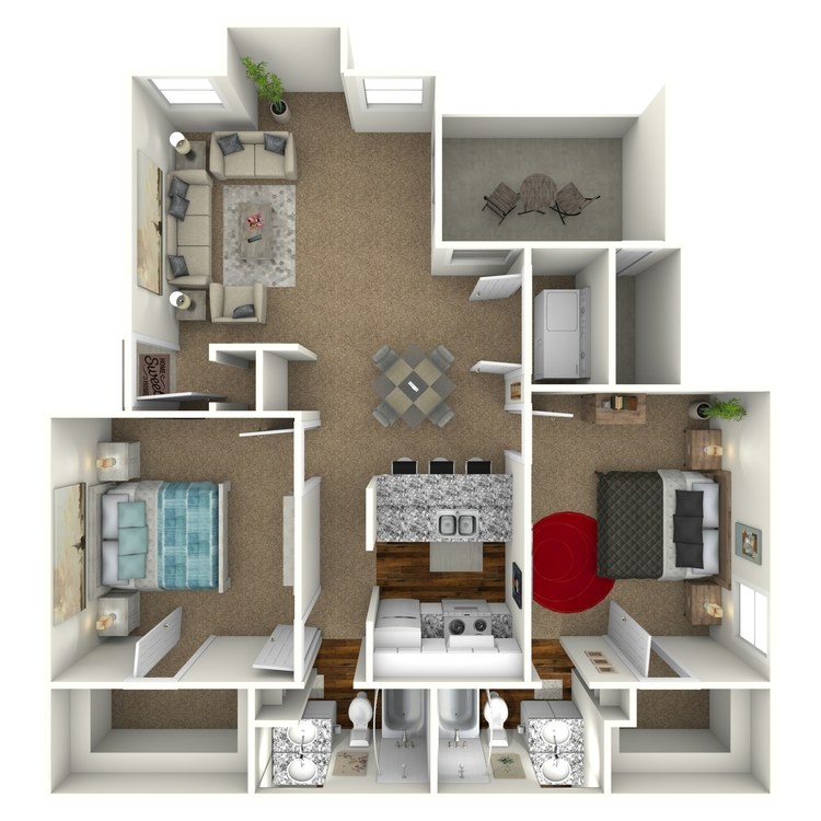 Floor plan image of 2 Bed 2 Bath - B2