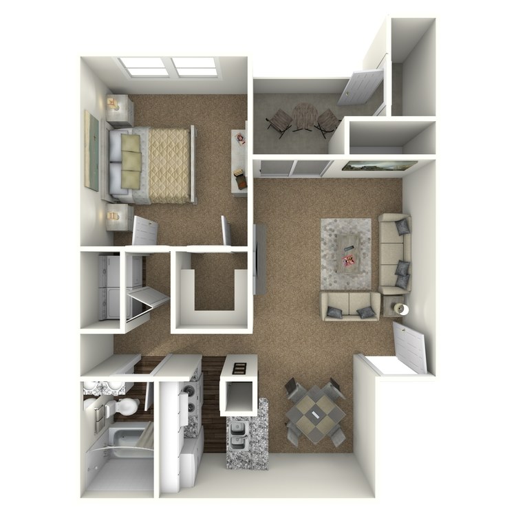 Floor plan image of 1 Bed 1 Bath - A2