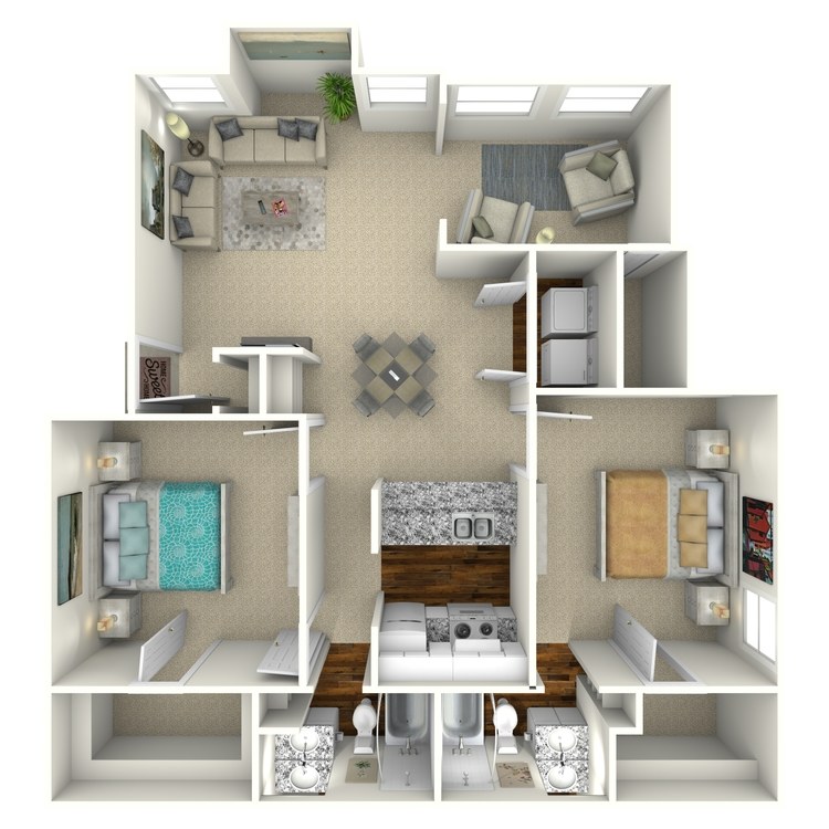 Floor plan image of 2 Bed 2 Bath - B2S