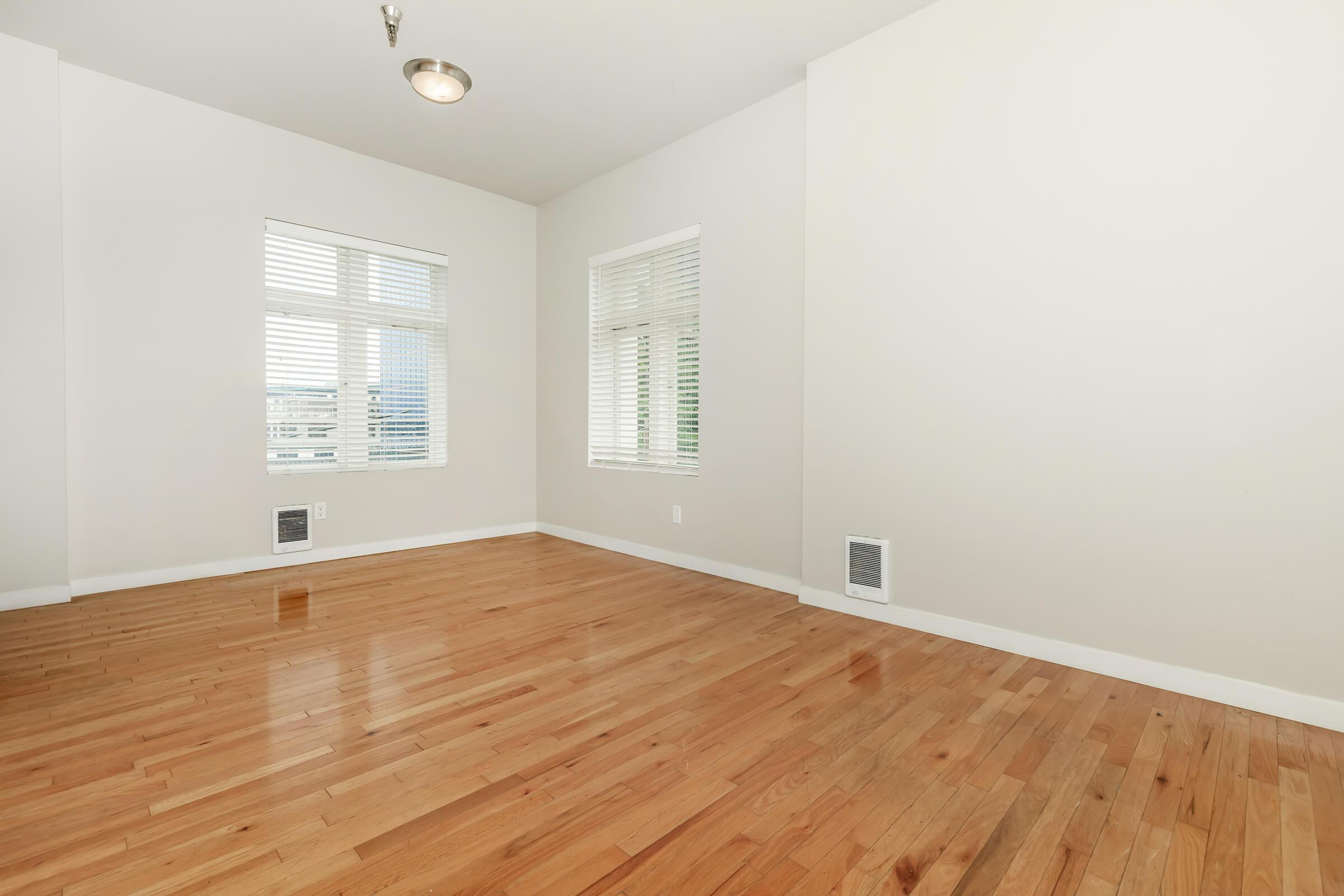 a room with a wood floor
