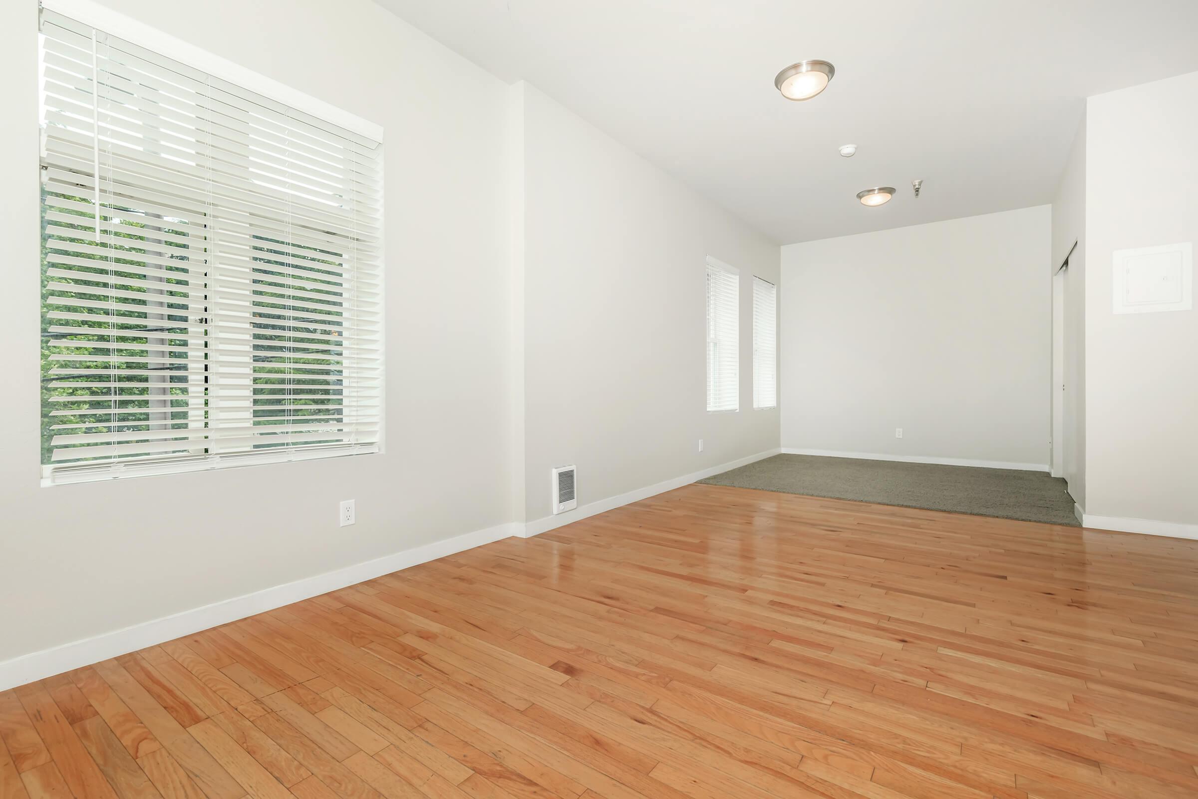 a room with a wood floor