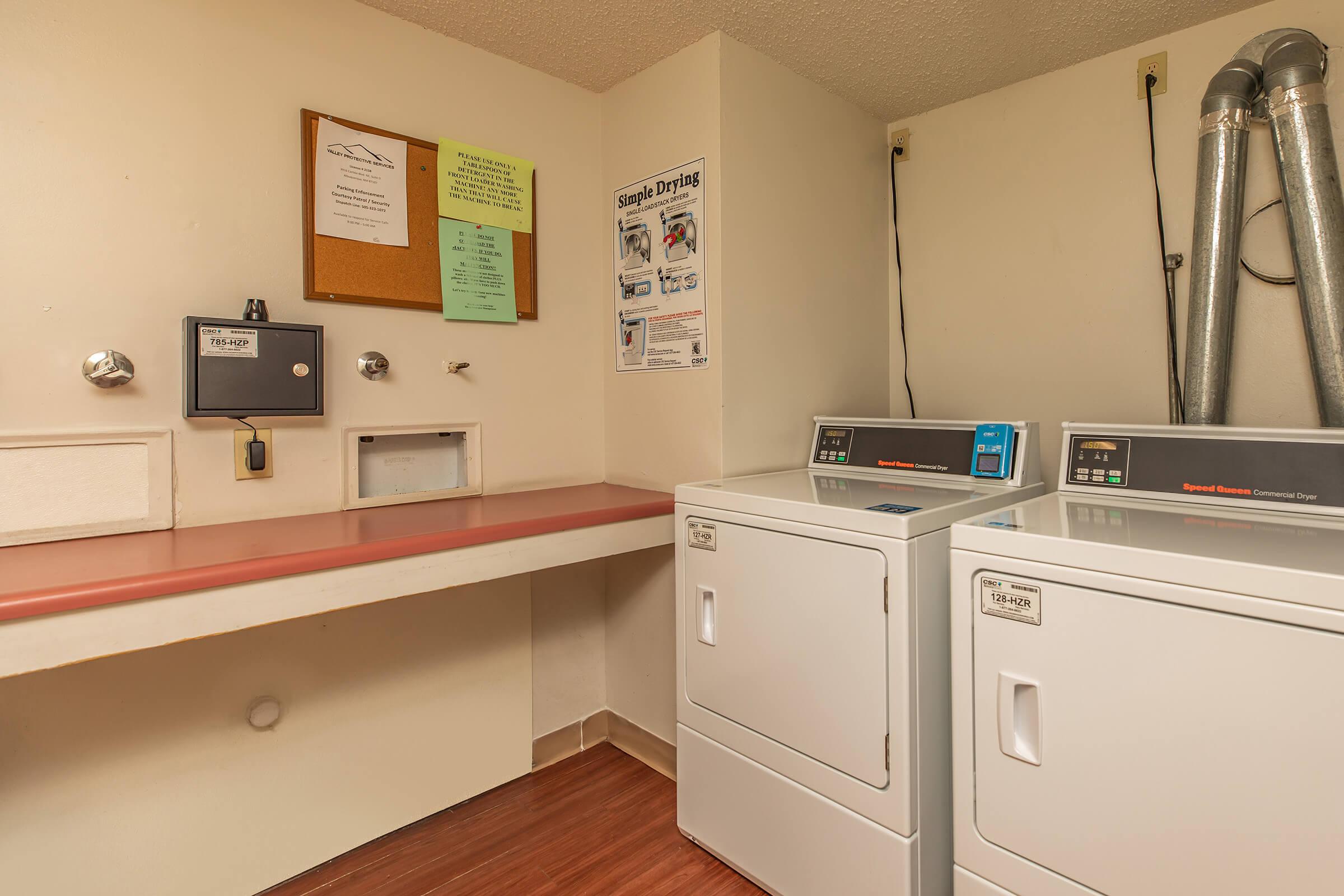 dryers in the community laundry room