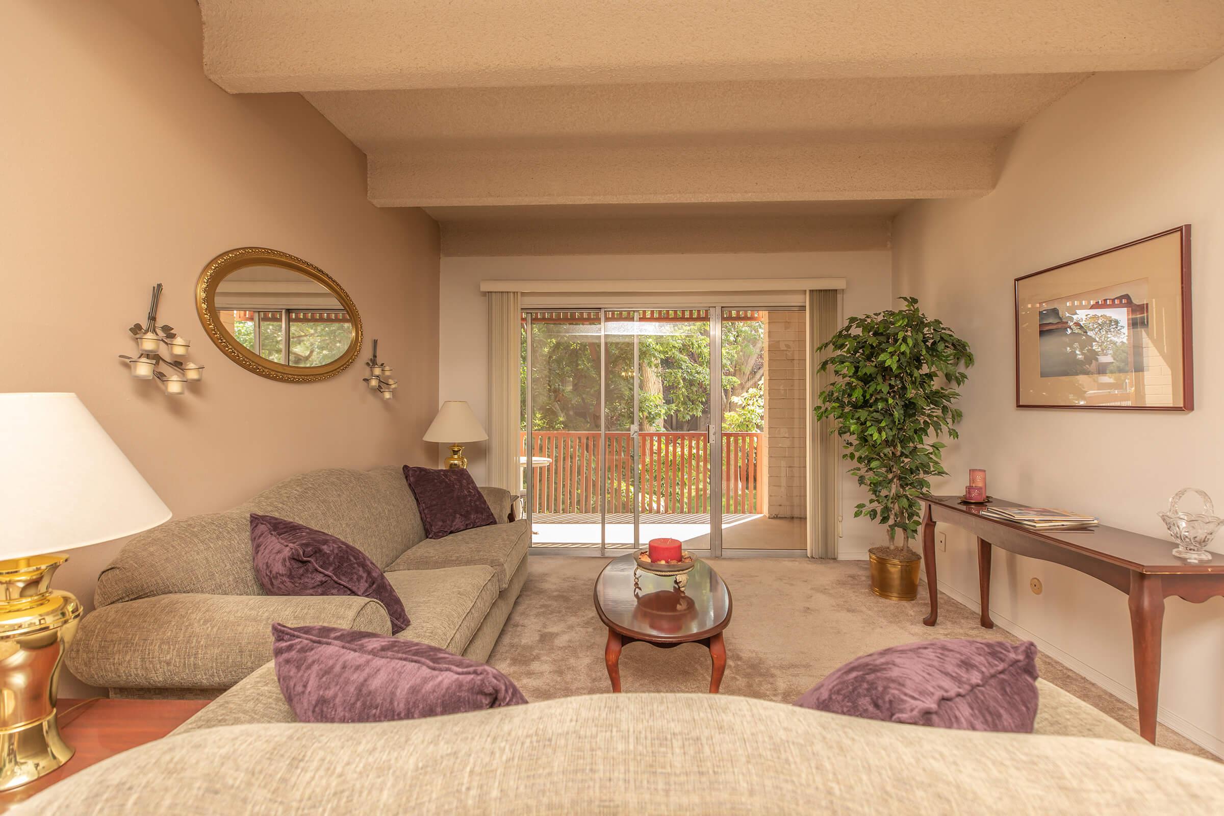 living room with sliding glass doors