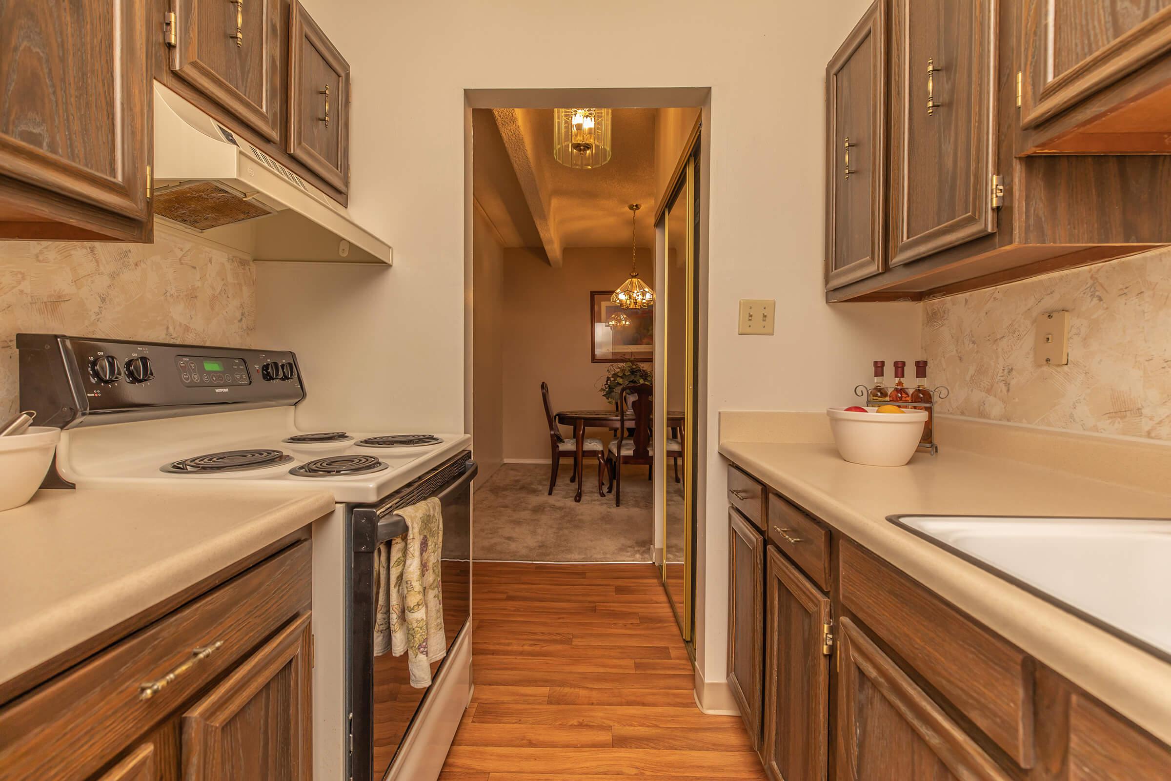 kitchen with wooden cabinets