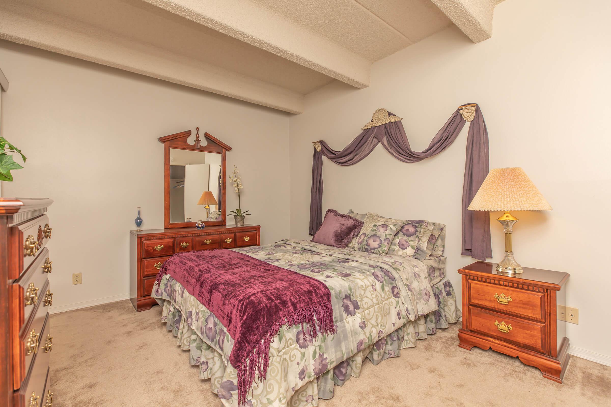 carpeted bedroom