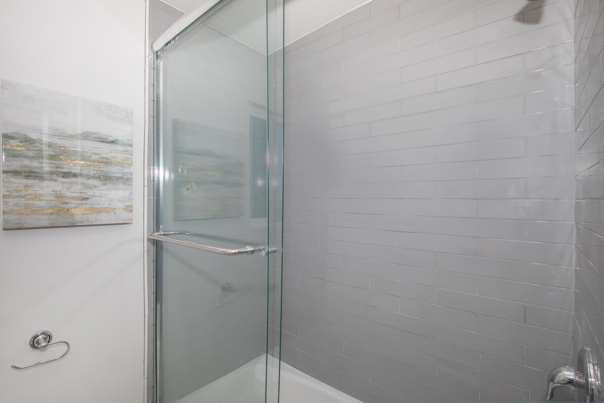 a glass shower door