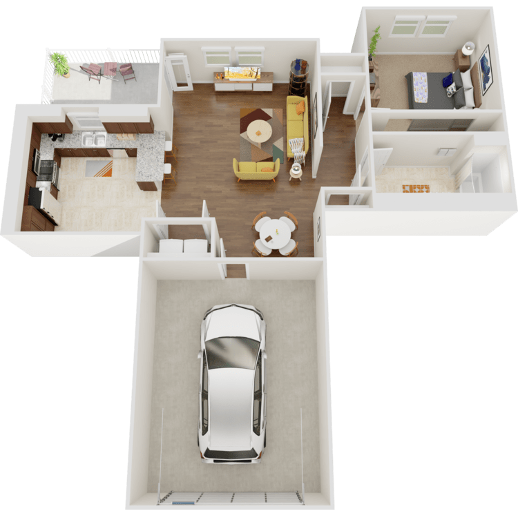Barbera, a 1 bedroom 1 bathroom floor plan.