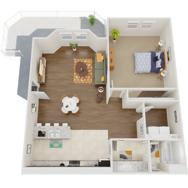 Solano - Income Restricted, a 1 bedroom 1 bathroom floor plan.