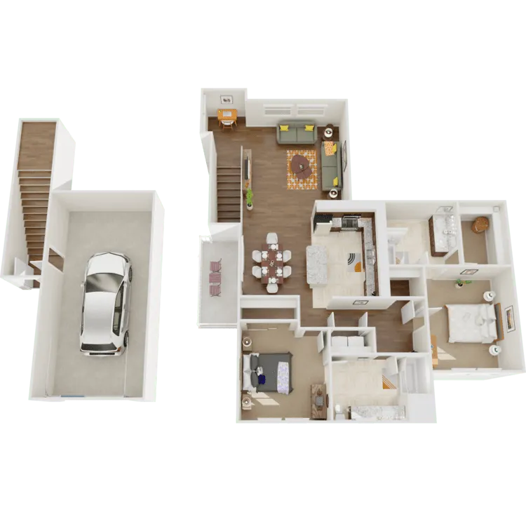 St. Laurent - Income Restricted, a 2 bedroom 2 bathroom floor plan.