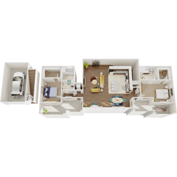 Rutherford, a 2 bedroom 2 bathroom floor plan.