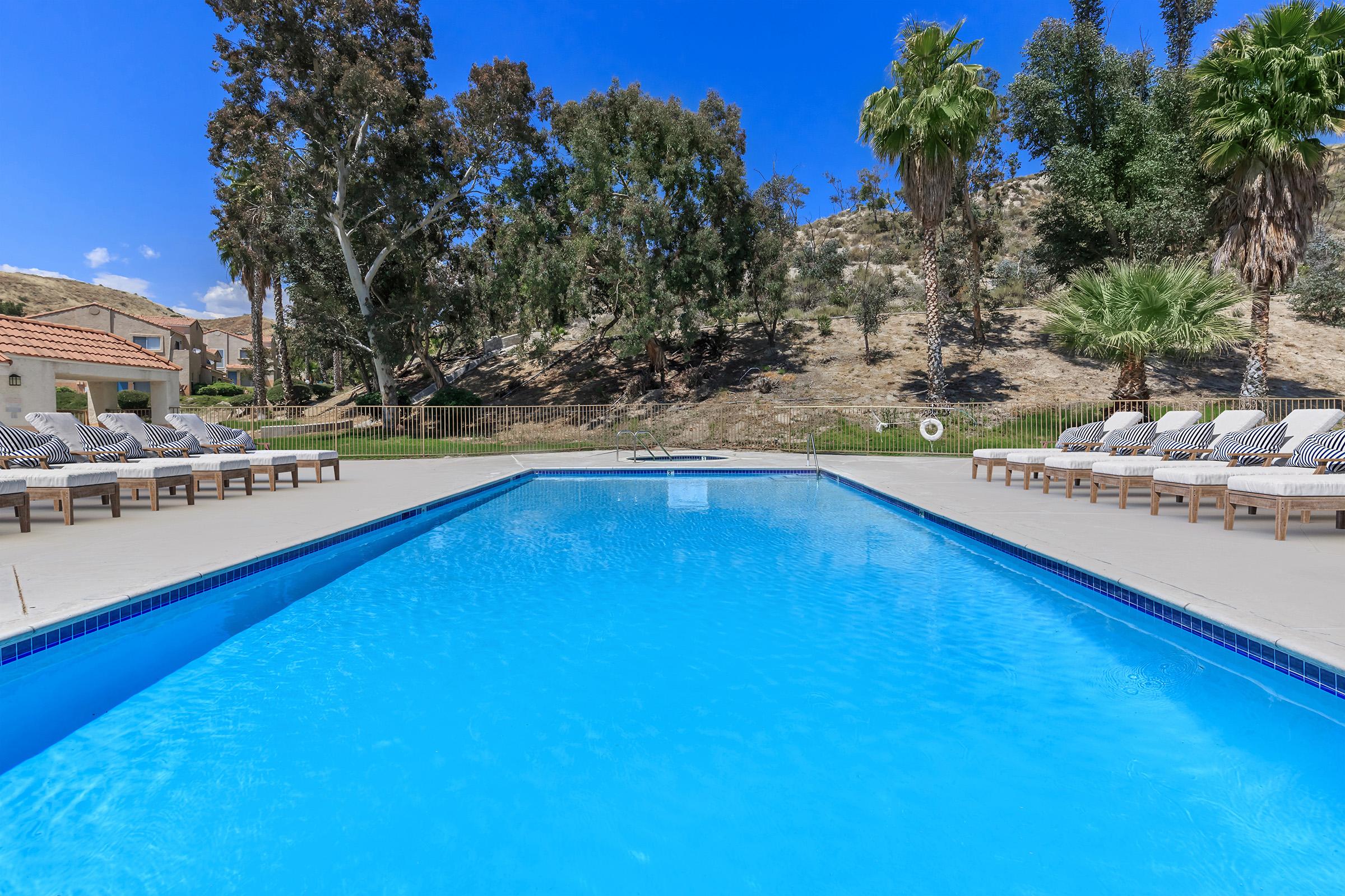 a blue pool of water