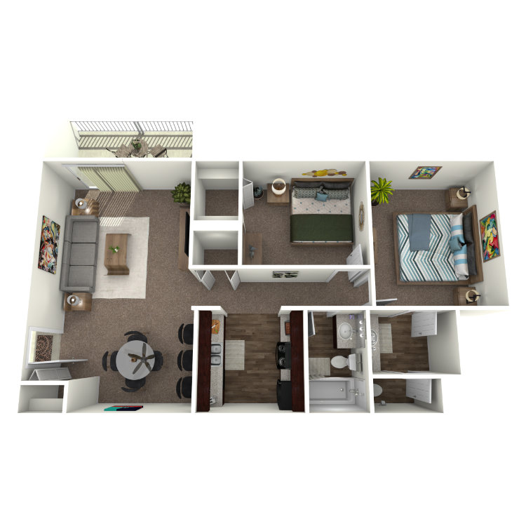 Floor plan image of 2 Bed 1.5 Bath