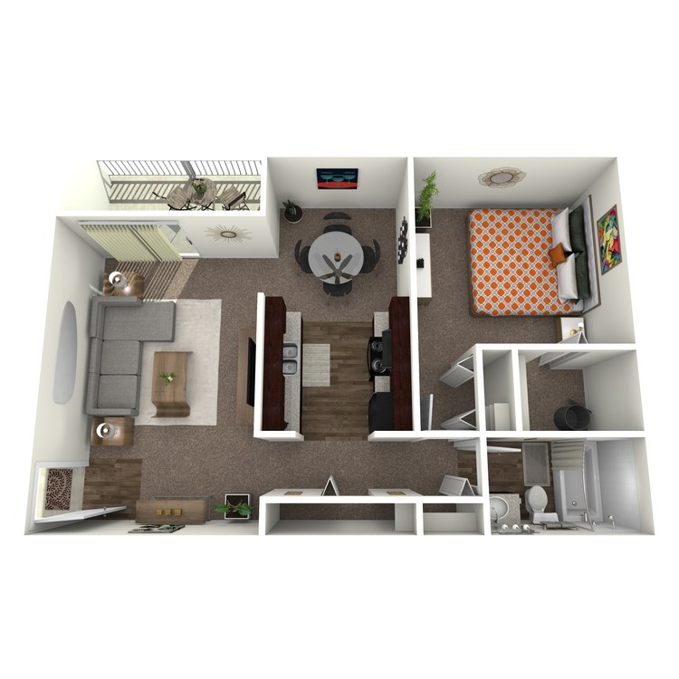 Floor plan image of 1 Bed 1 Bath