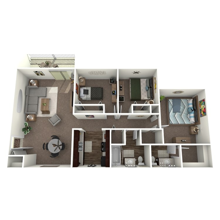 Floor plan image of 3 Bed 1.5 Bath