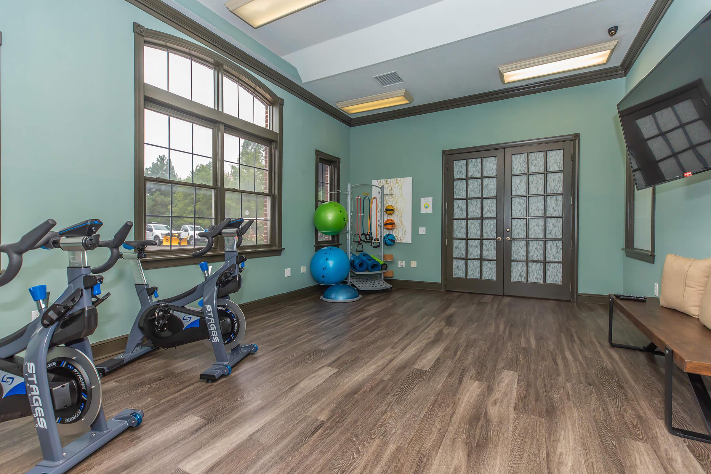 a bicycle in a room