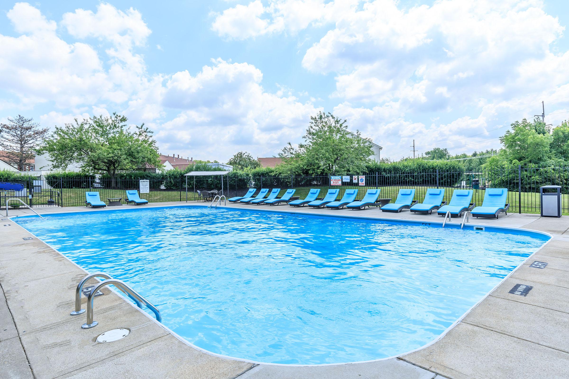 a blue pool of water