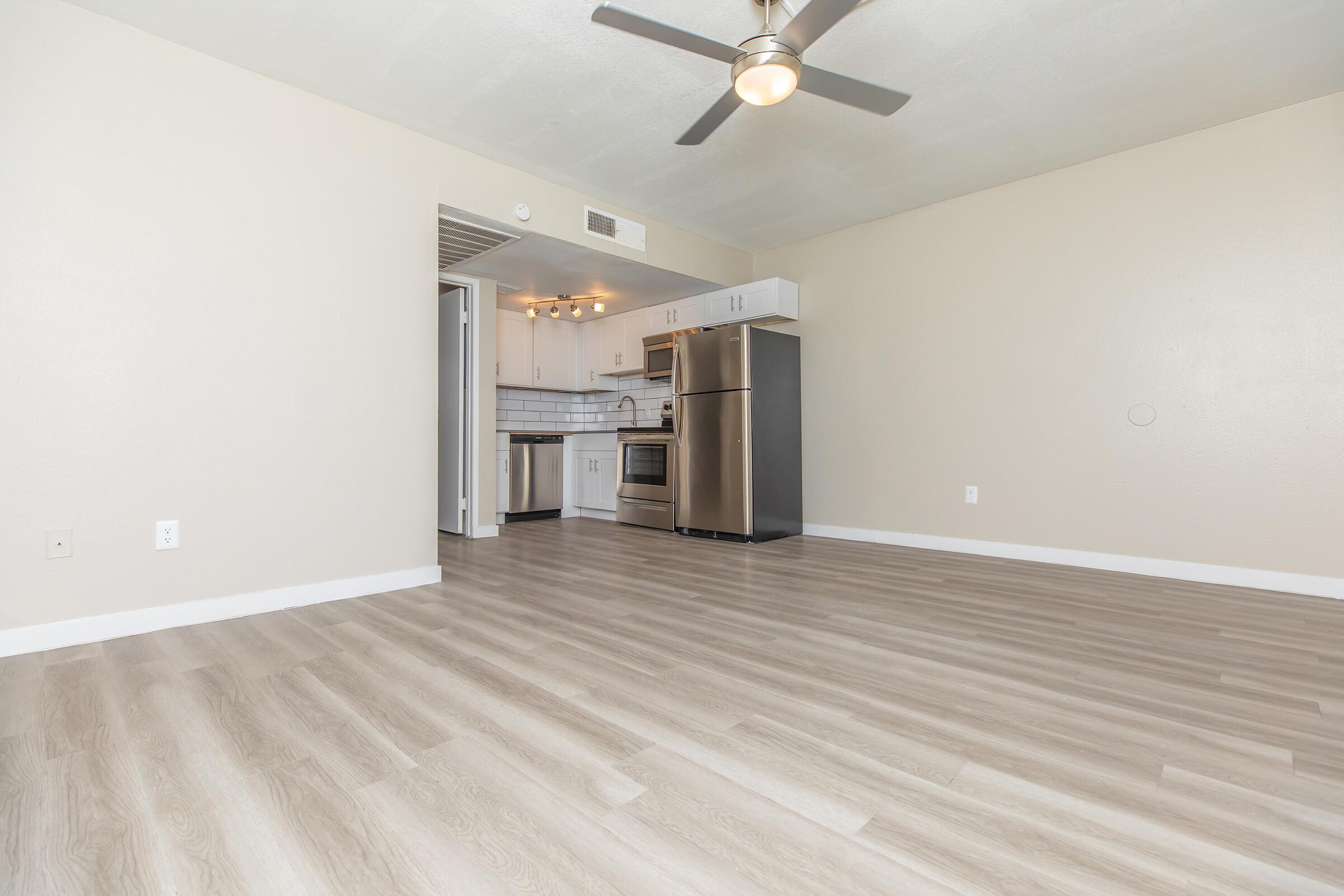 a room with a wood floor