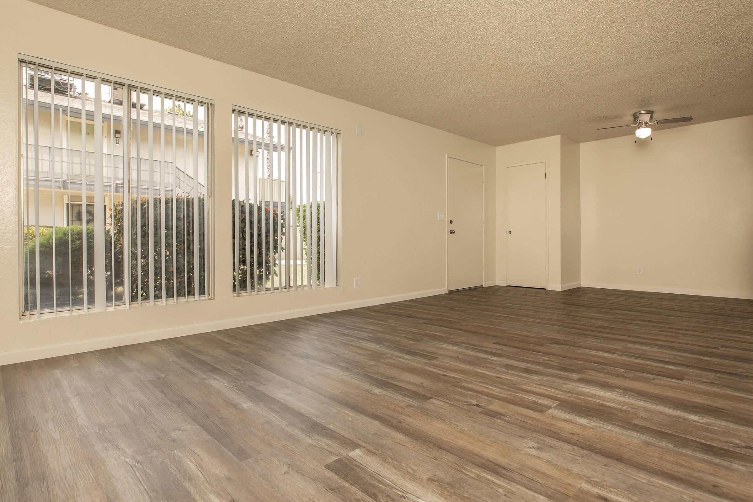 a room with a large window