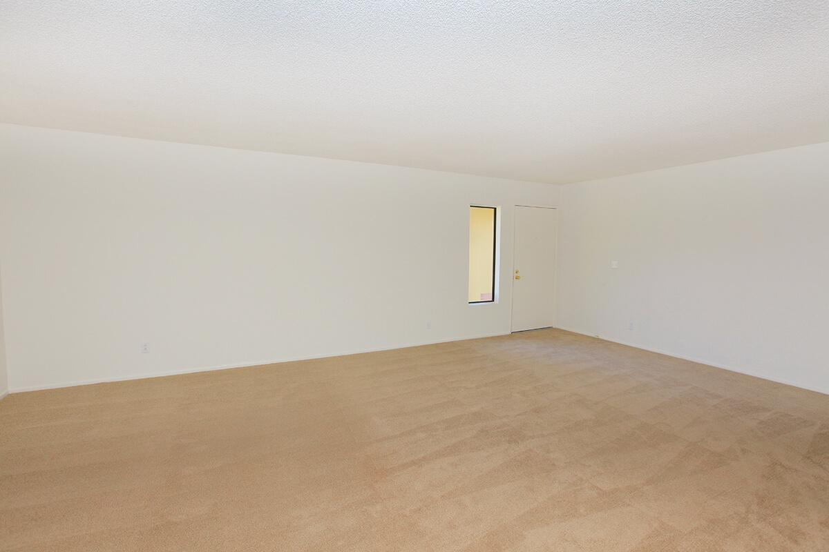 Empty room with beige carpet and white walls. A single, small door is visible on one side, leading to another space. The room has no furniture, creating an open and spacious feel. Natural light may enter through the door, illuminating the area.