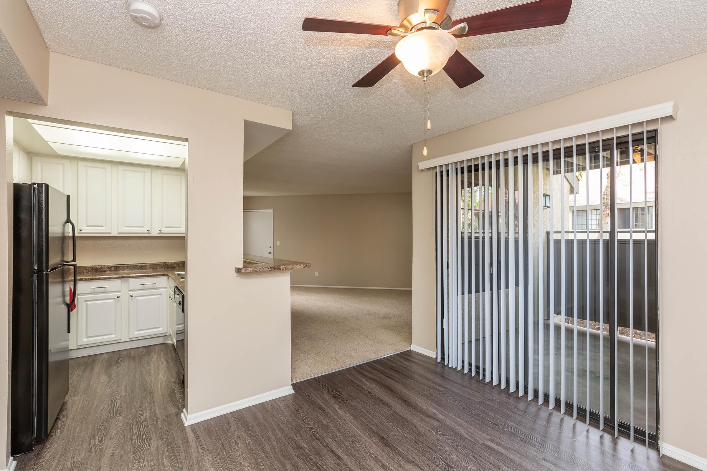 Dining room with sliding glass doors