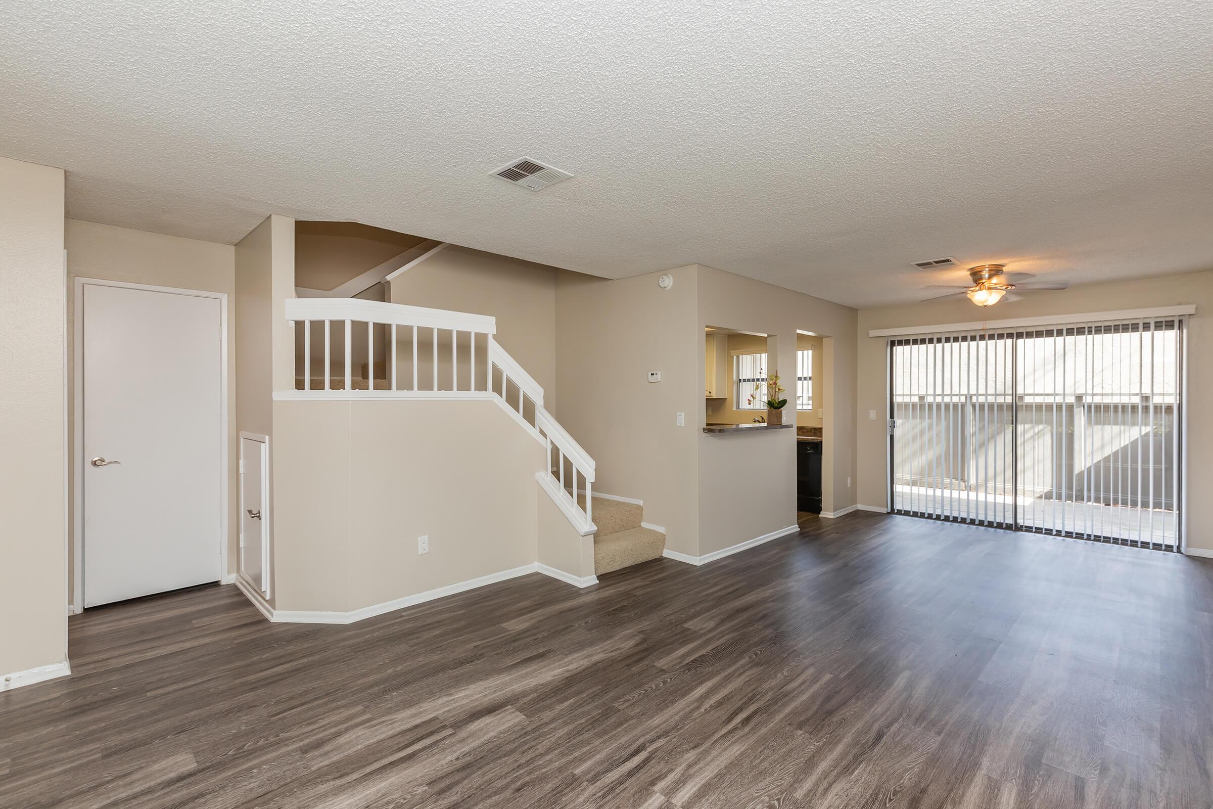 Living room with stairs