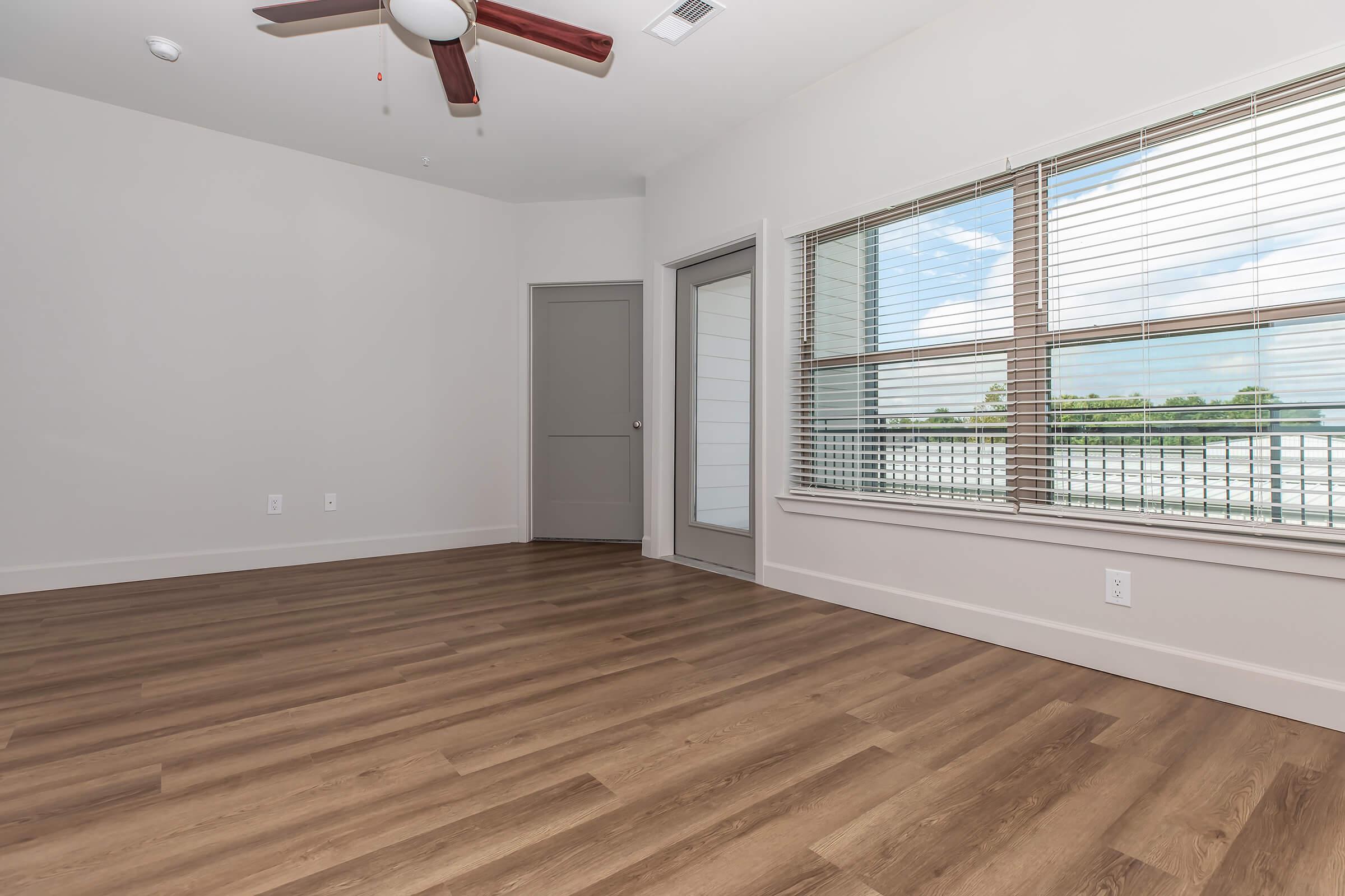 a room with a large window