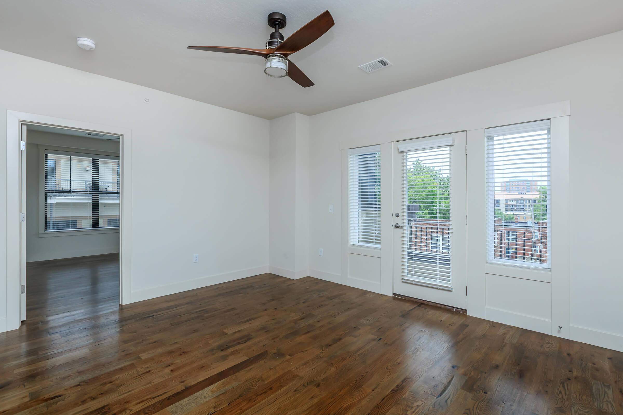 a room with a large window