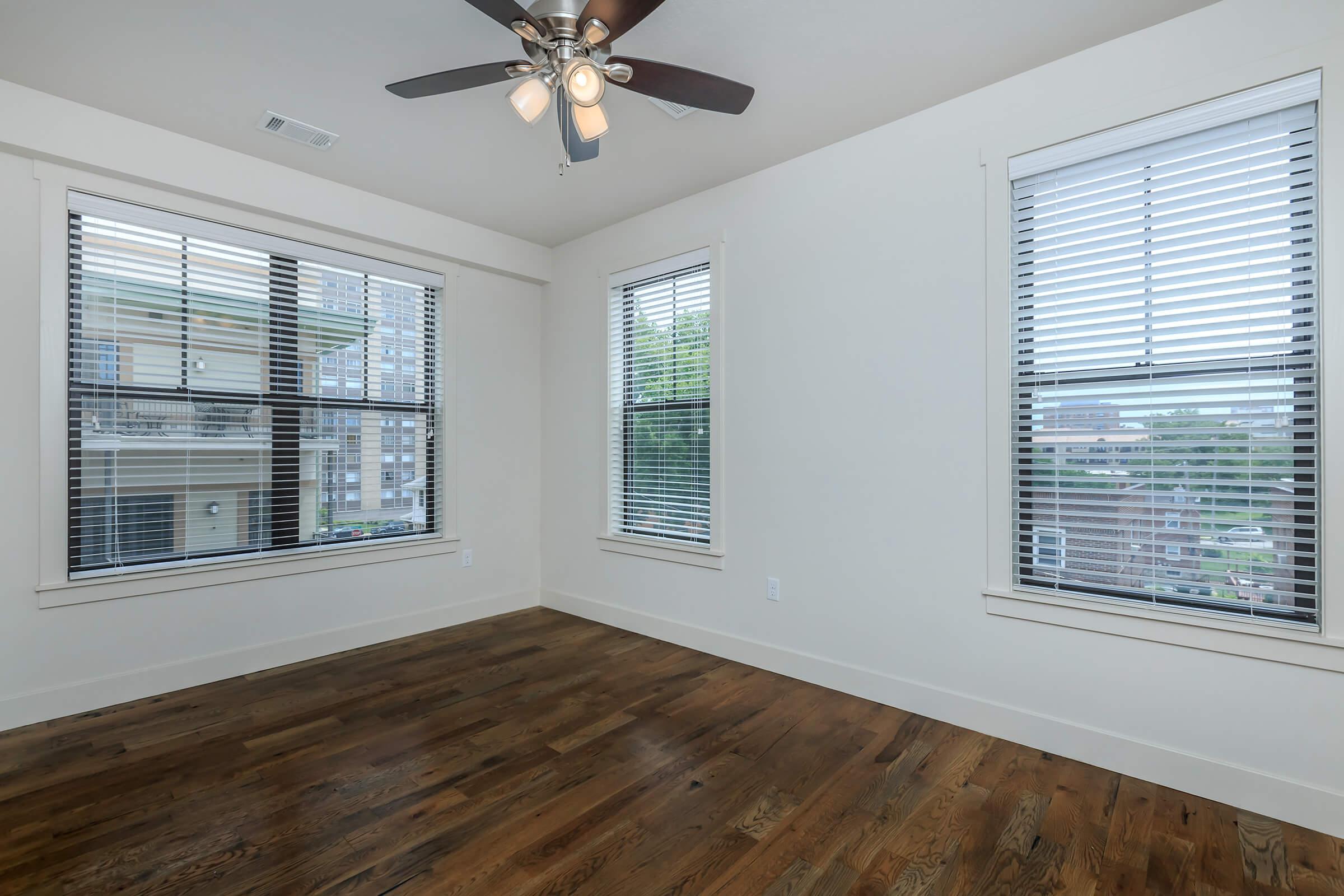 a room with a large window