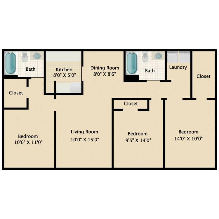 Floor plan image of La Hacienda