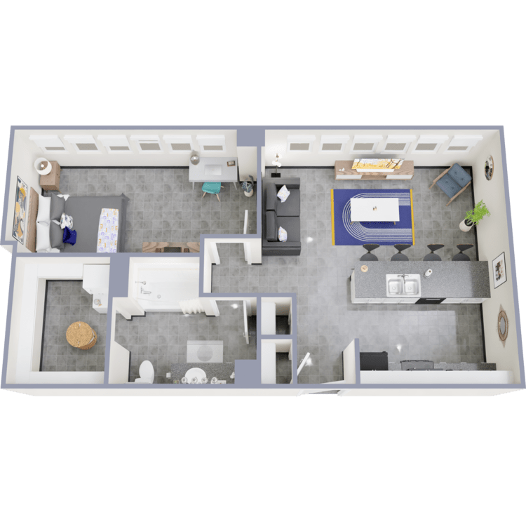 1BR floor plan image