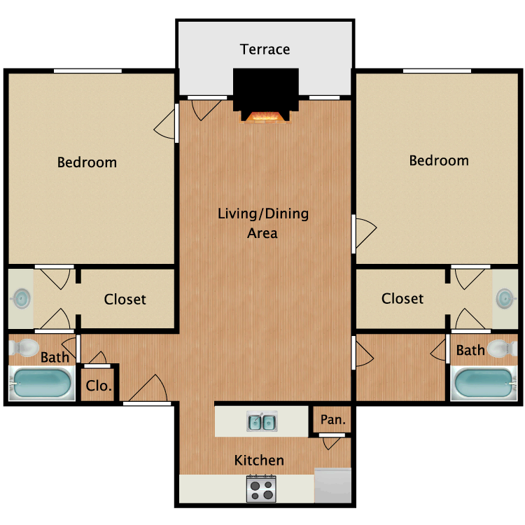 Floor plan image of 2 Bedroom E