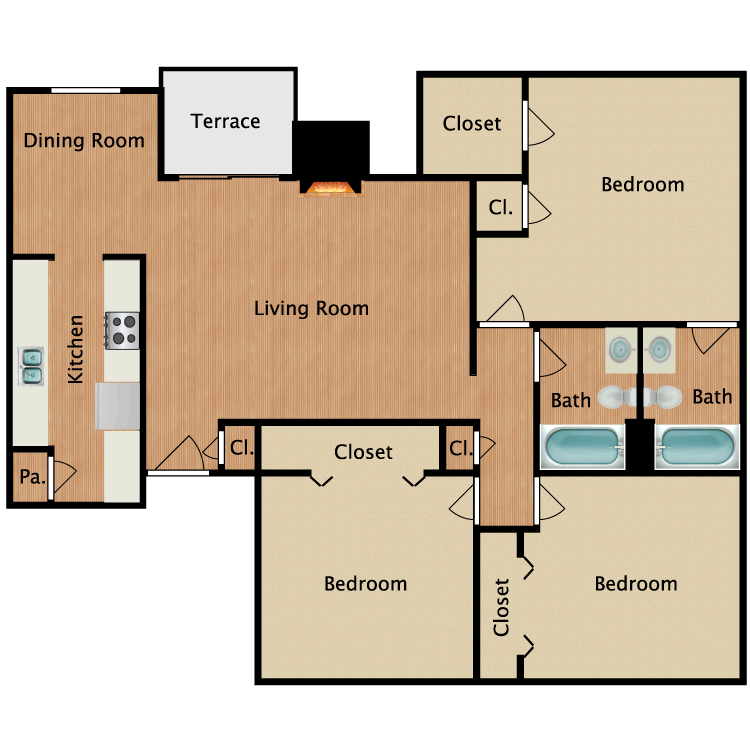 Floor plan image of 3 Bedroom F