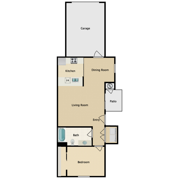 Floor plan image of One Bedroom