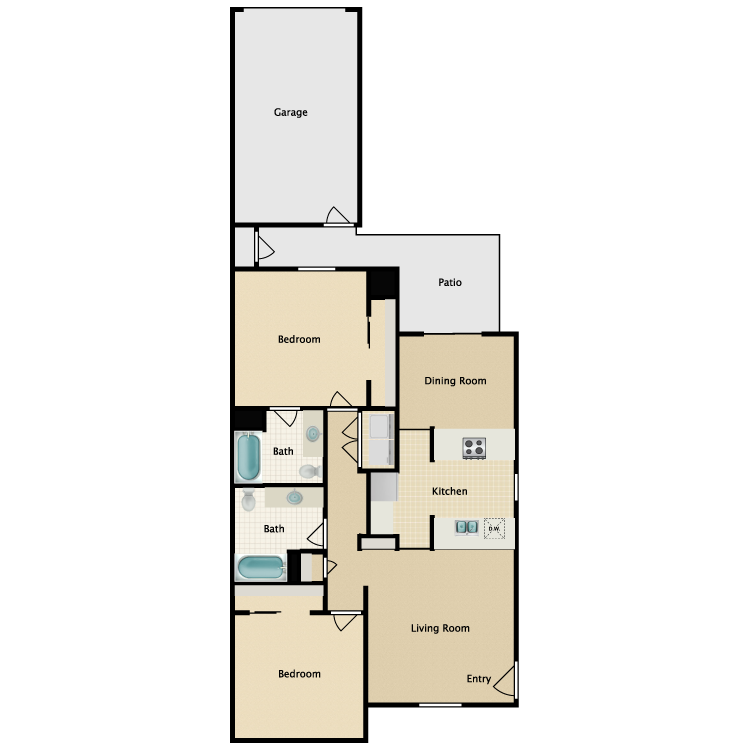 Floor plan image of Two Bedroom A