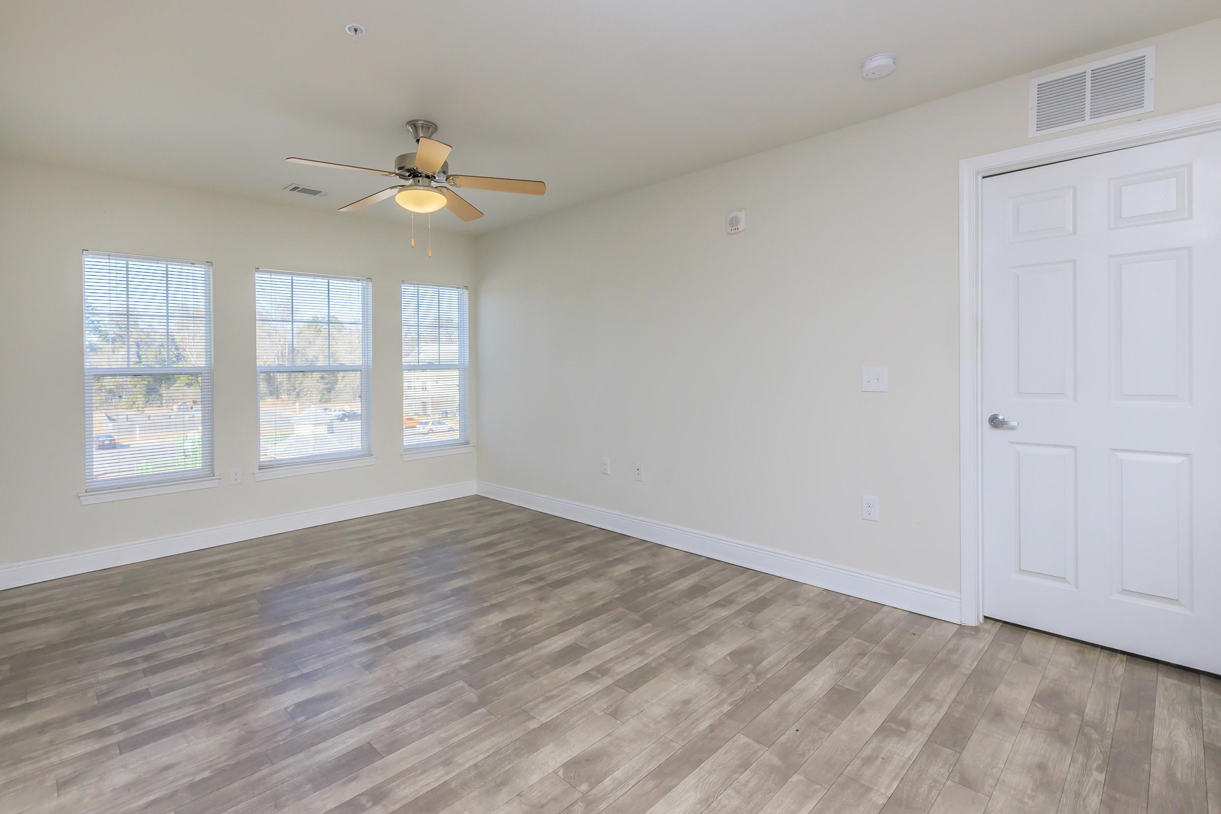 a room with a wood floor