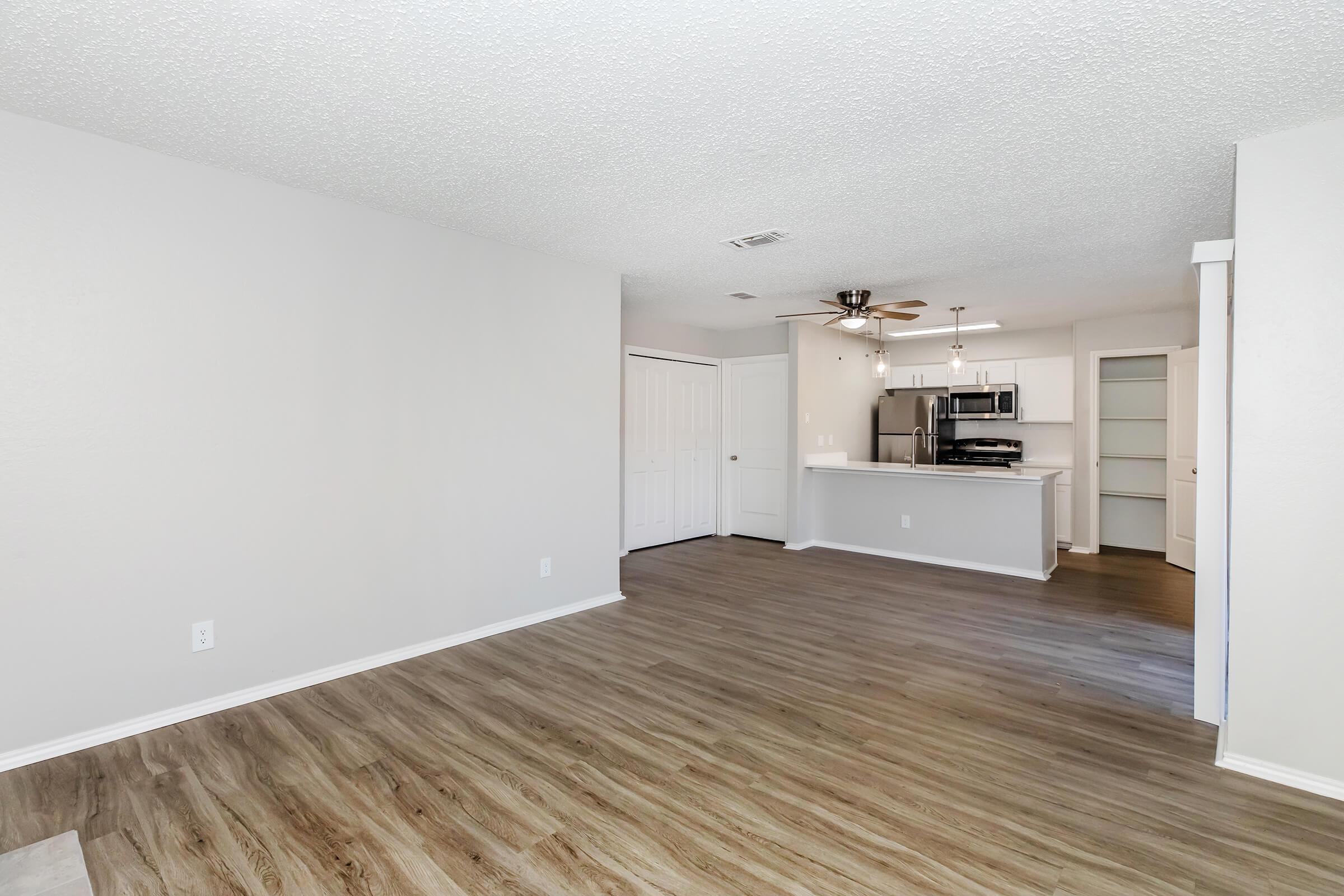 a room with a wood floor