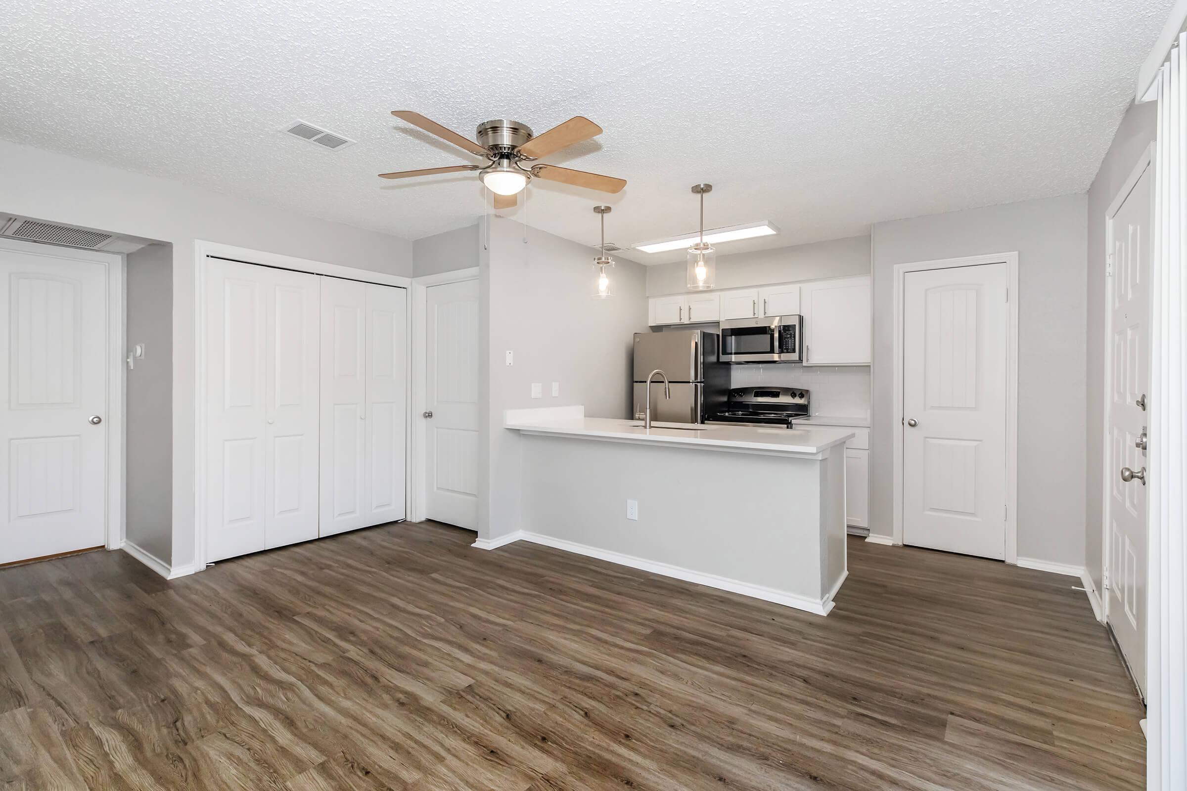 a room with a wood floor