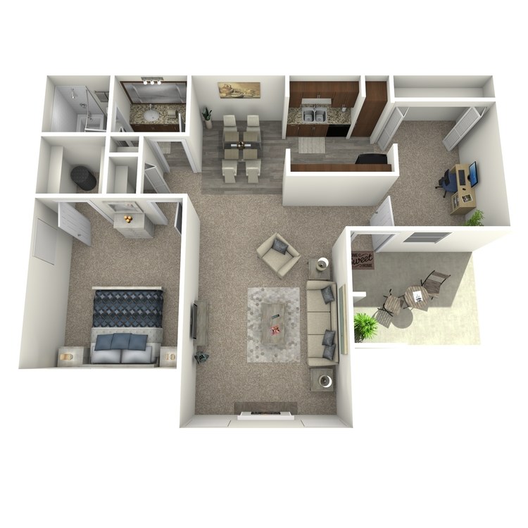 Floor plan image of 1 Bed 1 Bath A