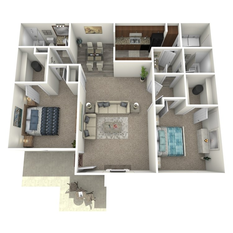 Floor plan image of 2 Bed 2 Bath D