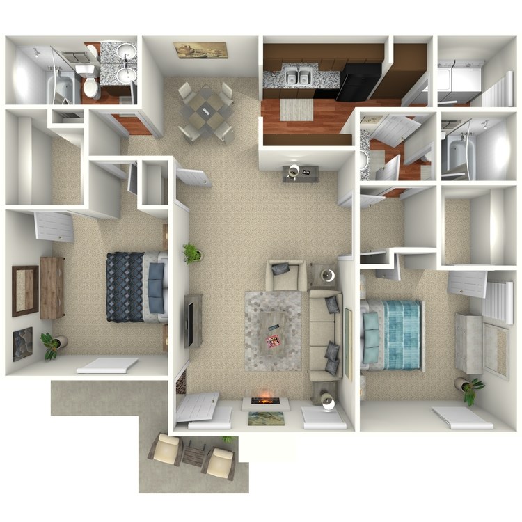 Floor plan image of 2 Bed 2 Bath D