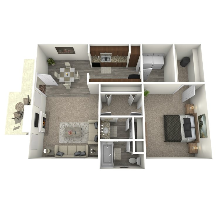 Floor plan image of 1 Bed 1 Bath B