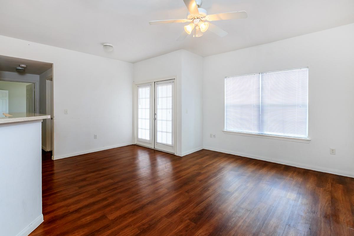 a room with a hard wood floor