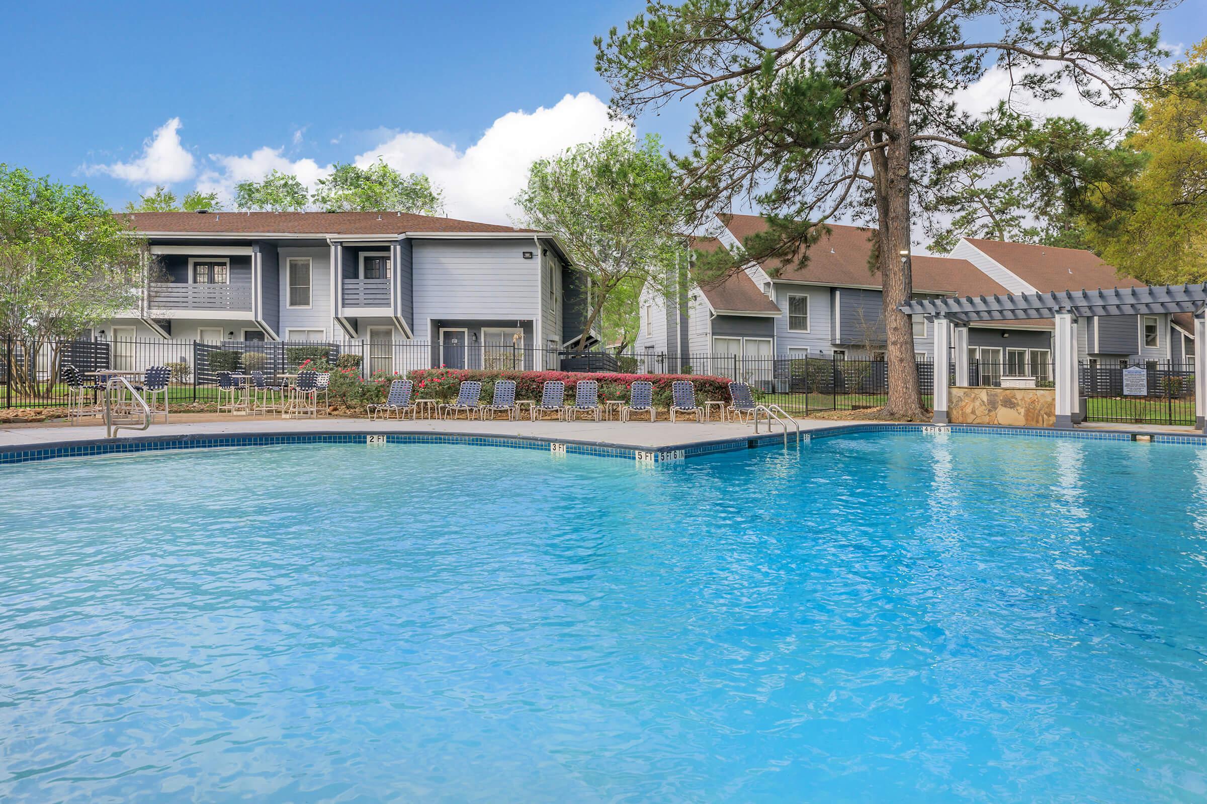 a small house in a pool of water